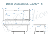 Ванна из литьевого мрамора Delice Diapason 170х80 матовая с ручками Хром DLR330007R-M