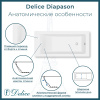 Ванна из литьевого мрамора Delice Diapason 180х80 матовая с ручками Хром DLR330009R-M