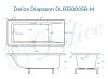 Ванна из литьевого мрамора Delice Diapason 170х70 матовая с ручками Хром DLR330005R-M