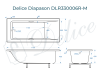 Ванна из литьевого мрамора Delice Diapason 170х75 матовая с ручками Хром DLR330006R-M