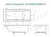Ванна из литьевого мрамора Delice Diapason 180х70 матовая с черными ручками DLR330008RB-M