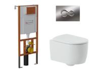 Комплект унитаз + инсталляция + клавиша Artceram Monet подвесной шгв 360*520*340 цвет-белый/хром Set Artceram Monet