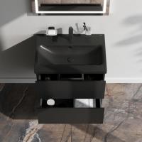 AM.PM M90FHX06022BM GEM, База под раковину, подвесная, 60 см, 2 ящика push-to-open, цвет: черный матовый