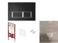 Комплект TECE TECEbasic унитаз+инсталляция+клавиша смыва цвет унитаза-белый цвет клавиши-черный матовый с хромированным контуром клавиш K955202WCB