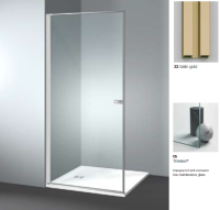 Дверь VismaraVetro Link KA шв 890*2000 петли-слева Satin Gold стекло-Timeless® цвет стекла-прозрачный KKA053308902000S