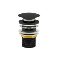 Донный клапан для раковины с переливом 1 1/4 WONZON & WOGHAND, Черный матовый (WW-88SS01-MB)