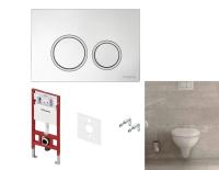 Комплект TECE TECEbasic унитаз+инсталляция+клавиша смыва цвет унитаза-белый цвет клавиши-хром глянцевый с хромированным контуром клавиш K955101WCB