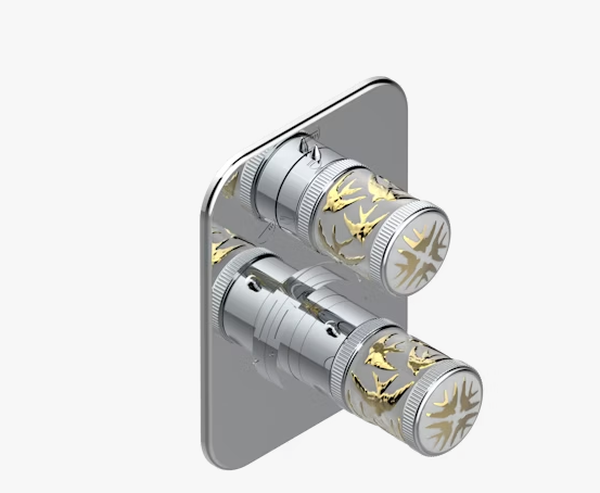 Смеситель для душа THG Hirondelles Gold stamped на 3 потребителя цвет-хром A4L A02 5600BE