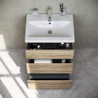 AM.PM M91FSX0602OF GEM S, База под раковину, напольная, 60 см, 3 ящика, светлый дуб