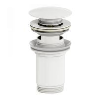 Донный клапан для раковины с переливом 1 1/4 WONZON & WOGHAND, Белый матовый (WW-88SS09-MW)