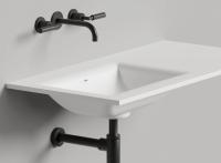 Столешница Salini Onda Flow Square шгв 800*500*100 с интегрированной раковиной цвет-белый 1402206M/800*500/1 hole for the mixer