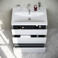 AM.PM M91FSX0752WG GEM S, База под раковину, напольная, 75 см, 3 ящика, белый глянец