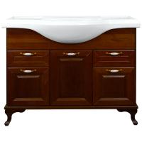 Комплект Пандора Тумба 1050 темный орех (массив Бук) с раковиной Classic 105 (Кировит)