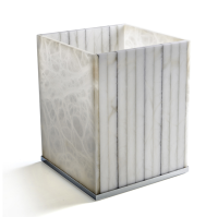 Урна 3SC Rigato шгв 200*200*250 цвет-алебастр никель сатинированный полированный AL65NK