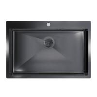 Кухонная мойка FLORACIO Steel F.7551.GM, вороненая сталь