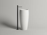 Раковина Salini Armonia шгв 470*470*900 отверстия для смесителя-отсутствуют D502 цвет-белый матовый 130113SM D502