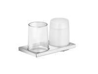 Стакан для зубных щеток Keuco Edition 11 с дозатором жидкого мыла хрустальное прозрачное стекло хром черный шлифованный 11153 139000