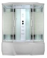 Душевая кабина с тропическим душем Loranto CS 78-4 170x85x215 см белая дверь раздвижная