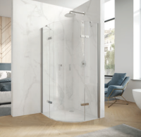 Душевое ограждение Huppe Aura Pure симметричное шгв 1000*1000*2000 петли-слева и справа блестящее серебро цвет стекл-прозрачный Anti-Plaque 21HE70 1000 92 7500 1000*1000*2000