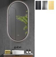 Зеркало Smartflow овальное шгв 500*25*1000 с подсветкой цвет рамы-черный матовый SMF088-ST Black matt