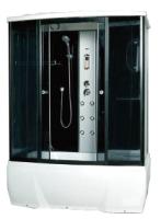 Душевая кабина с тропическим душем Loranto CS 77-3 A 150x85x215 см черная дверь раздвижная