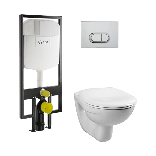 Унитаз+инсталляция Vitra Normus подвесной шгв 355*525*350 цвет-белый/хром 9773B003-7202