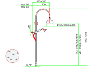 Душевая стойка Nicolazzi Doccia цвет-золото сатинированное (Satin Gold) 5712WS SG 20