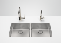 Мойка Dornbracht двойная шгв 876*400*196 отверстия для смесителя-отсутствуют цвет-сталь 38.240.004.86