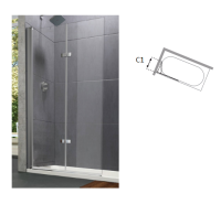 Душевая перегородка Huppe Design Pure шв 1040*1600 серебро глянцевое цвет стекла-прозрачный Anti-Plaque/нет 21HK17 9999 92 7500 1040*1600