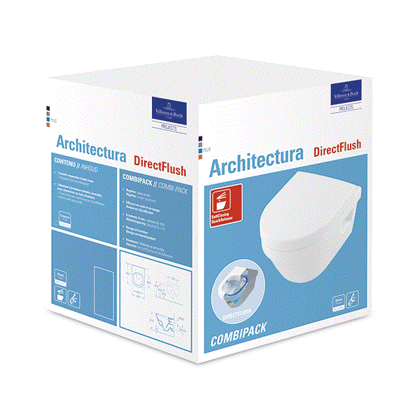 Унитаз подвесной Villeroy&Boch Architectura шгв 350*480*410 цвет-альпийский белый 4687HR01