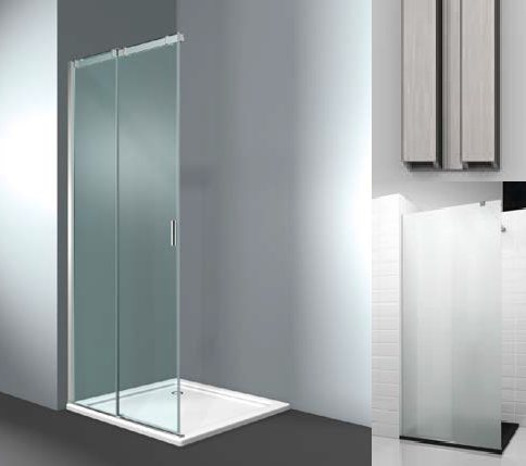 Дверь VismaraVetro Serie 8000 шв 900*2000 петли-справа Brushed steel finishing цвет стекла-satin extra-light ICA146109002000D