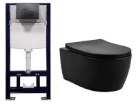 Комплект Splendy Pride/Stable унитаз подвесной Tornado шгв 360*525*340 + сиденье + инсталляция + клавиша смыва цвет-черный матовый ST3011TPRBM/PR10152VTYBM Set