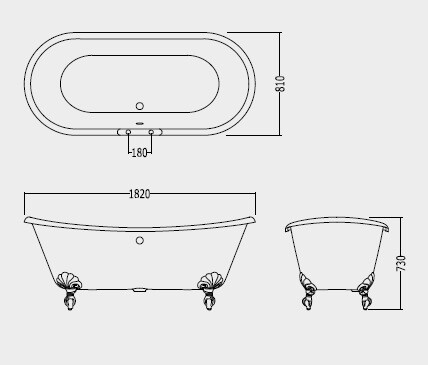 Ванна Devon&Devon шгв 1820*810*730 цвет-белый 2MRADMIRALOTDD