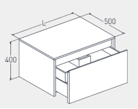 Тумба под раковину Salini Domino шгв 1000-1099*500*400 цвет-RAL 7044 27D.С.100 RAL 7044