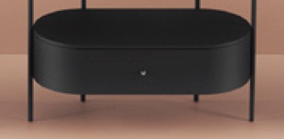 Ящик деревянный выдвижной Artceram Flair 4.0 89х42хh21,5 см для металлической консоли цвет черный матовый ACM038 17