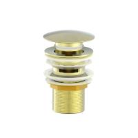 Донный клапан для раковины с переливом 1 1/4 WONZON & WOGHAND, Брашированное золото (WW-88SS01-BG)