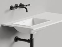 Столешница Salini Onda Edge Square шгв 1000*500*100 с интегрированной раковиной цвет-белый 14022061M/1000*500/1 hole for the mixer