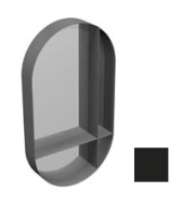 Зеркало Scarabeo овальное с полками шгв 500*100*900 без подсветки цвет рамы-черный матовый 2404 NROP