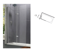 Душевая перегородка Huppe Design Pure шв 1040*1600 блестящее серебро цвет стекла-прозрачный 21HK17 9999 92 7000 1040*1600