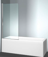 Шторка на ванну VismaraVetro Bathscreens LV шв 450*1500 петли-слева цвет фурнитуры-сталь брашированная (Brushed steel) цвет стекла-прозрачный LLV046104501500S