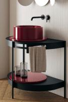 Столешница Scarabeo Sesto круглая шг 520*520 без выреза под раковину цвет-Cherry glossy 5063 65