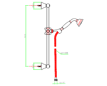 Штанга для душа Nicolazzi Doccia 545 цвет-латунь брашированная 5521M OS