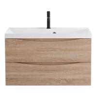 MARINO База под раковину подвесная с двумя выкатными ящиками, Rovere Bianco, 800x450x500, MARINO-800-2C-SO-WO-P