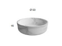 Раковина Antonio Lupi Opale шгв 500*500*160 отверстия для смесителя-отсутствуют цвет-Bianco Carrara OPALE11 Marmo Bianco Carrara