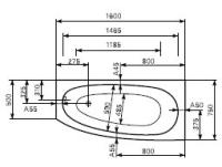 Гидромассажная ванна Mauersberger Bombax  шгв 1600*750*450 THERAPIE спина/ноги панель цвет-белый 1416000101/3000010011/1901400001