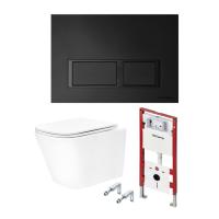 Комплект TECE TeceSpring V унитаз+инсталляция+клавиша смыва цвет унитаза-белый цвет клавиши-чёрный матовый K401204WCS