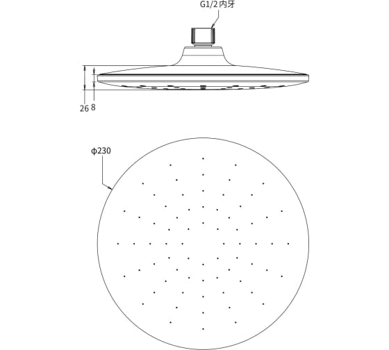Лейка для верхнего душа (1 режим) Savol (SK-DP13)