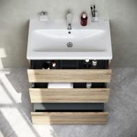 AM.PM M91FSX0752OF GEM S, База под раковину, напольная, 75 см, 3 ящика, светлый дуб