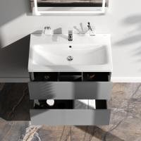 AM.PM M90FHX07522GM GEM, База под раковину, подвесная, 75 см, 2 ящика push-to-open, графит матовый