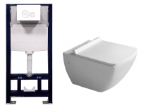 Комплект Splendy Isvea Purita/Stable унитаз подвесной шгв 345*550*400 + сиденье + инсталляция + клавиша цвет унитаза-белый цвет клавиши-белый ST3011TPRW/10PL02007SV/40S80200I Set